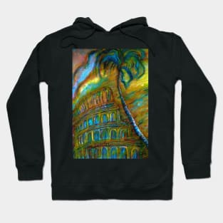 Landscape with A Palm Tree in A Sand Storm Hoodie